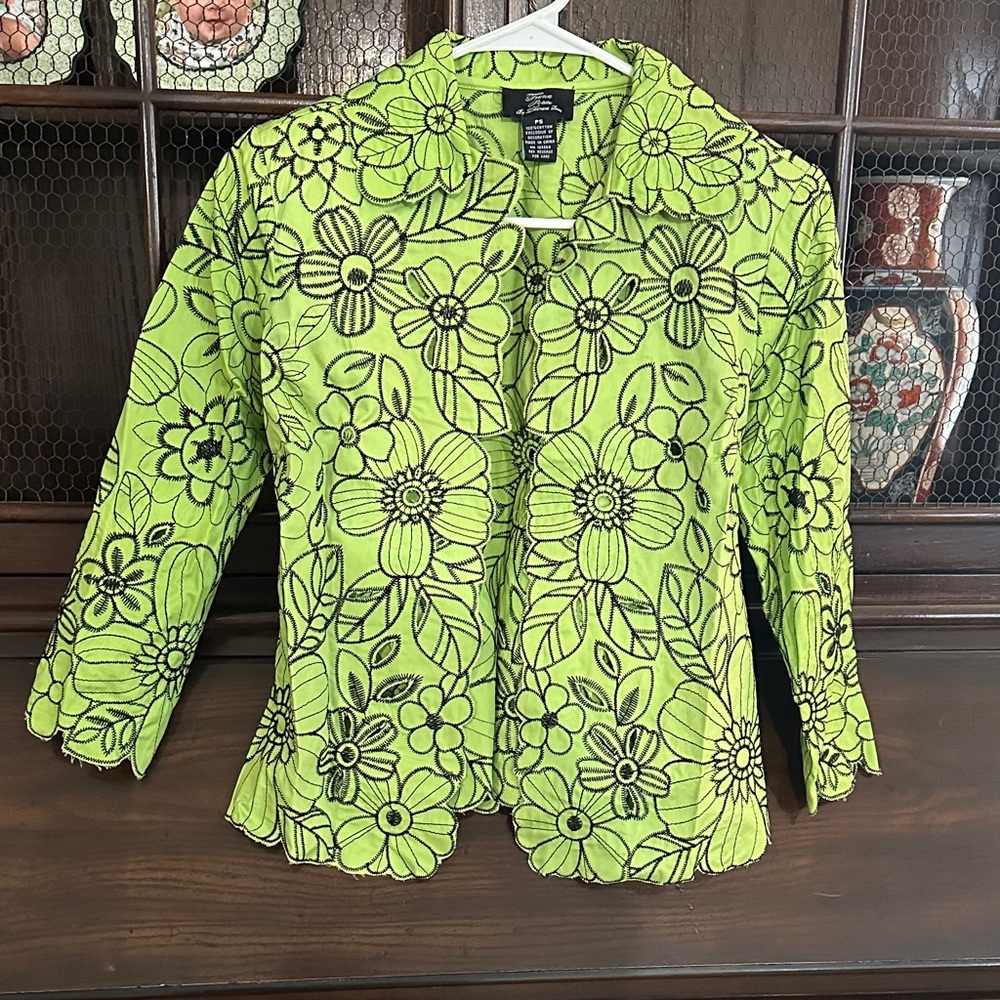 Floral Lime Green Blazer